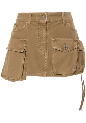The Attico Fay denim cargo miniskirt - Neutrals