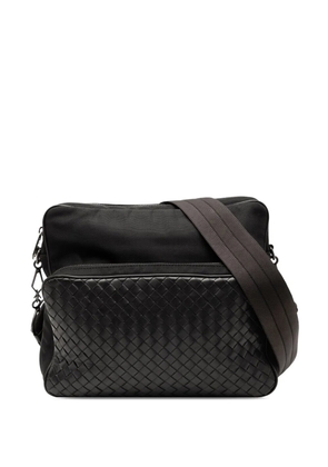 Bottega Veneta Pre-Owned 2012-2025 Nappa Intrecciato Trimmed Canvas Messenger Bag crossbody bag - Black