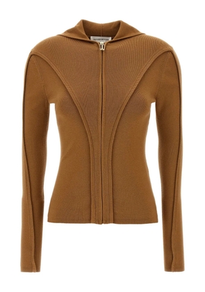 Victoria Beckham zip-front hoodie - Brown