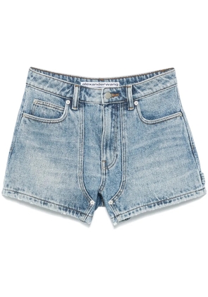 Alexander Wang crystal-pattern high-waisted shorts - Blue