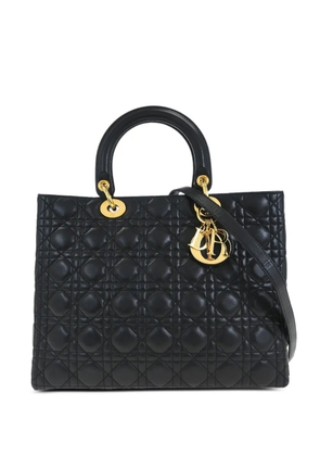Christian Dior Pre-Owned 1999 large Lady Dior Cannage tote bag - Black