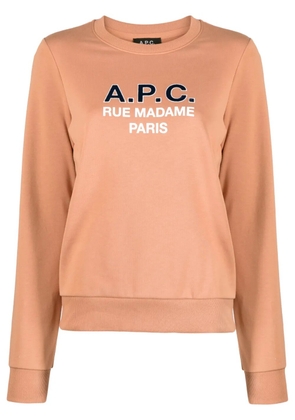 A.P.C. Madame logo-print cotton sweatshirt - Pink