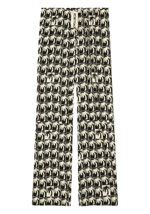 Palm Angels palm-tree print wide-leg trousers - Black