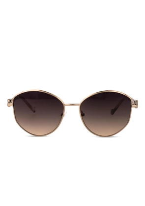 LIU JO chain-detail round-frame sunglasses - Gold