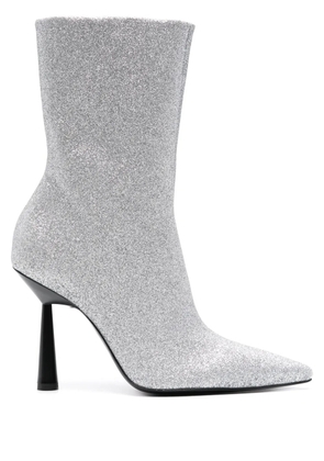 GIABORGHINI Rosie 100mm glittered ankle boots - Silver