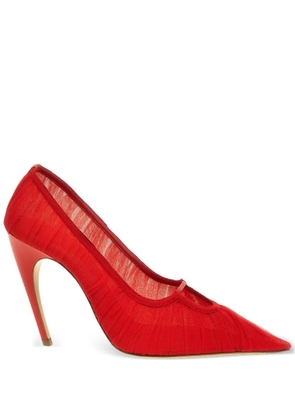Nensi Dojaka 100mm tulle pumps - Red