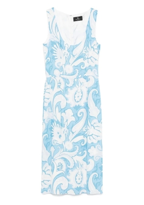 ETRO paisley-print midi dress - White