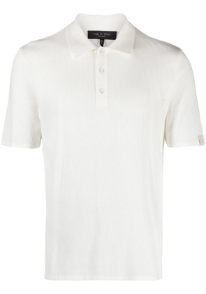 rag & bone Harvey ribbed-knit polo shirt - White
