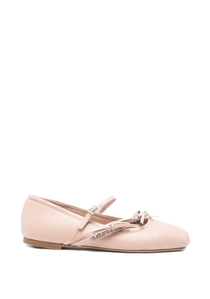Jimmy Choo Loli embellished strap ballet flats - Pink