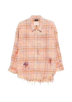 R13 long-sleeve plaid-pattern shirt - Neutrals