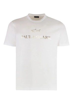 Paul & Shark logo-print jersey T-shirt - White