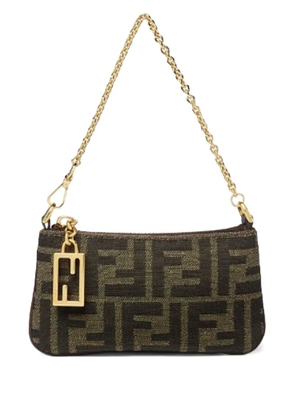 FENDI mini Baguette jacquard chain pouch - Brown