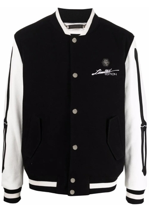 Philipp Plein College skull-logo print bomber jacket - Black