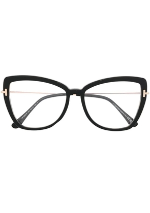 TOM FORD Eyewear tortoiseshell-effect cat-eye glasses - Black