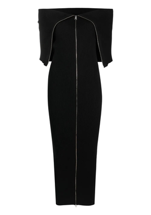 MM6 Maison Margiela zip-up ribbed-knit maxi dress - Black