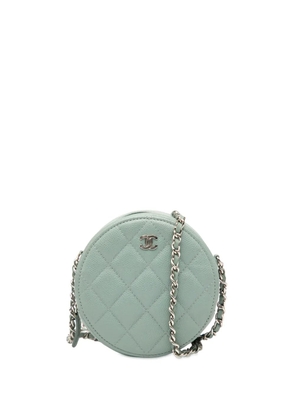 CHANEL Pre-Owned 2020 CC Quilted Caviar Round Clutch With Chain crossbody bag - Blue