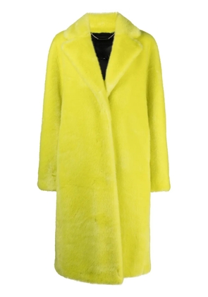 Philipp Plein graffiti-print faux-fur coat - Yellow