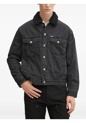 HUGO texture-collar jacket - Grey