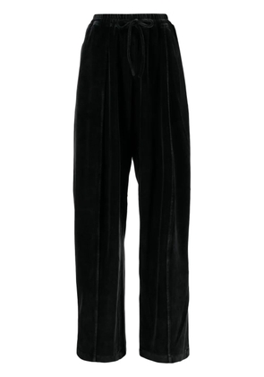 Alexander Wang logo-appliqué velour track pants - Grey