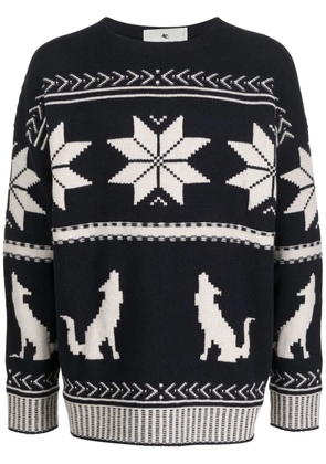 ETRO patterned-jacquard knitted jumper - Blue