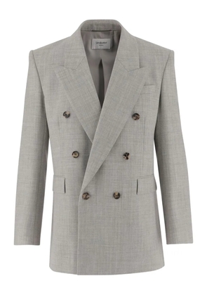 Saint Laurent double-breasted peaked-lapels dinner jacket - Grey