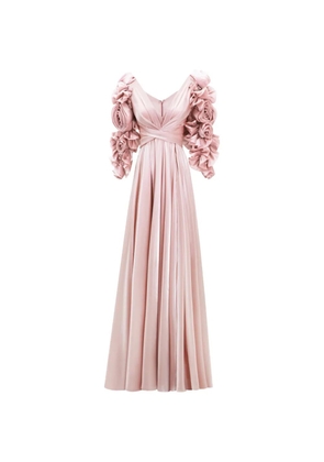 Gemy Maalouf floral flared maxi dress - Pink