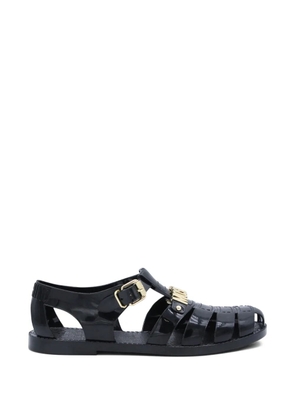 Moschino logo buckle sandals - Black
