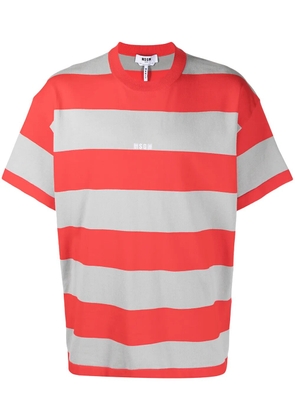 MSGM logo-print striped T-shirt - Grey