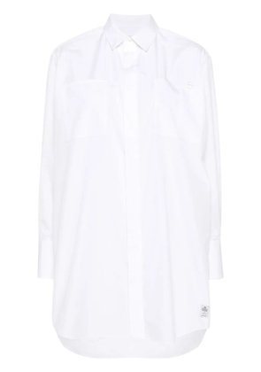 sacai logo-raised poplin shirt - White