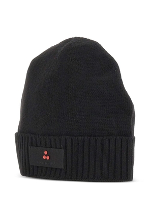 Peuterey ribbed-cuff logo beanie - Black