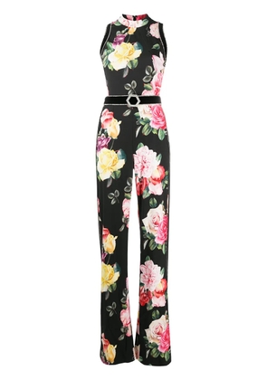 Philipp Plein Selene floral wide-leg jumpsuit - Black