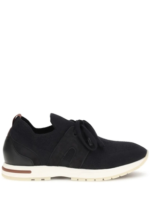 Loro Piana suede-panel sneakers - Black