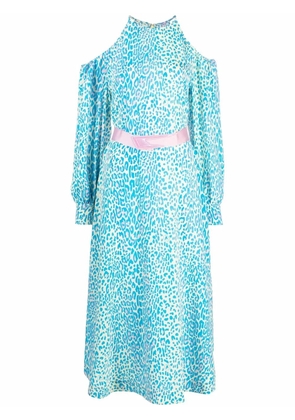 Stella McCartney leopard-print belted dress - Blue