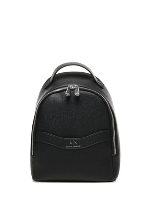 Armani Exchange logo-plaque backpack - Black