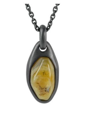 Parts of Four sterling silver Halos calcite necklace - Black