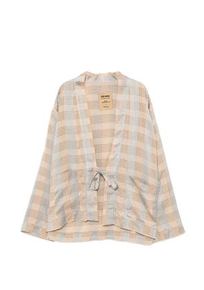 Uma Wang check tie jacket - Neutrals
