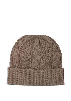 RAKKI cable-knit beanie - Brown