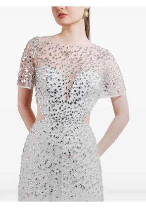 Gemy Maalouf beaded long dress - White