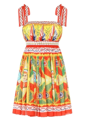 Dolce & Gabbana Carretto-print chiffon minidress - Yellow