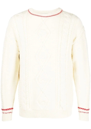 Marine Serre cable-knit wool jumper - Neutrals