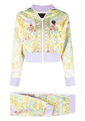 Philipp Plein baroque print tracksuit set - Green