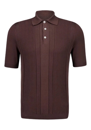 Brunello Cucinelli jacquard-knit polo shirt - Brown