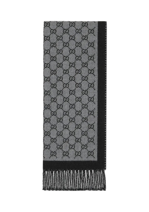 Gucci GG jacquard wool scarf - Grey