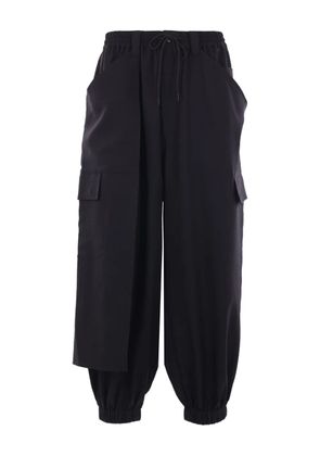 Y-3 drawstring-waist cargo pants - Black
