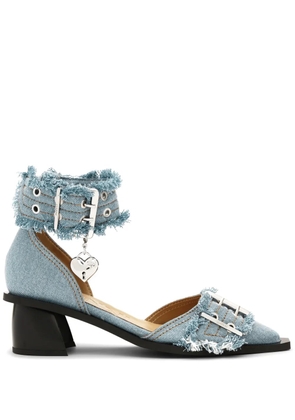GANNI 50mm Denim Feminine pumps - Blue