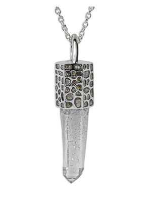 Parts of Four sterling silver Talisman quartz and diamond necklace