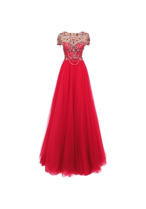Gemy Maalouf beaded corset maxi dress - Red