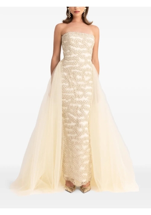 Gemy Maalouf embroidered maxi dress - Neutrals