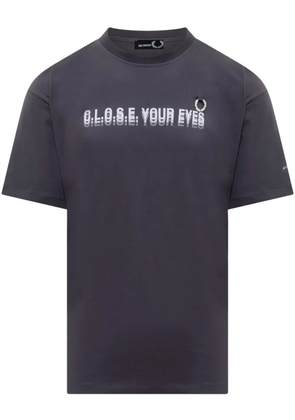 Raf Simons X Fred Perry slogan-print T-shirt - Blue
