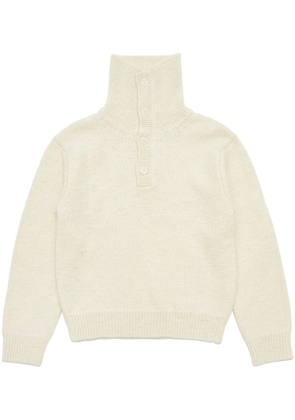 Amomento wool buttoned sweater - Neutrals